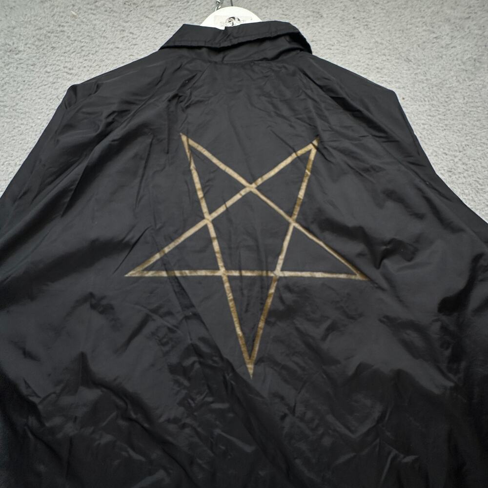 Thrasher Pentagram Coach Windbreaker Jacket Mens XL Black Gold Lined Snap Button - Picture 8 of 16